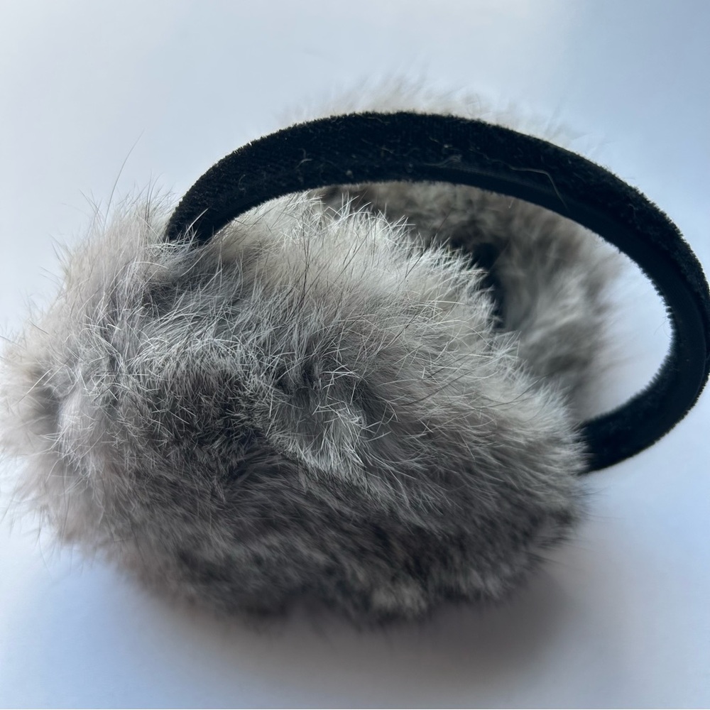 Plush Gray Fur Earmuffs